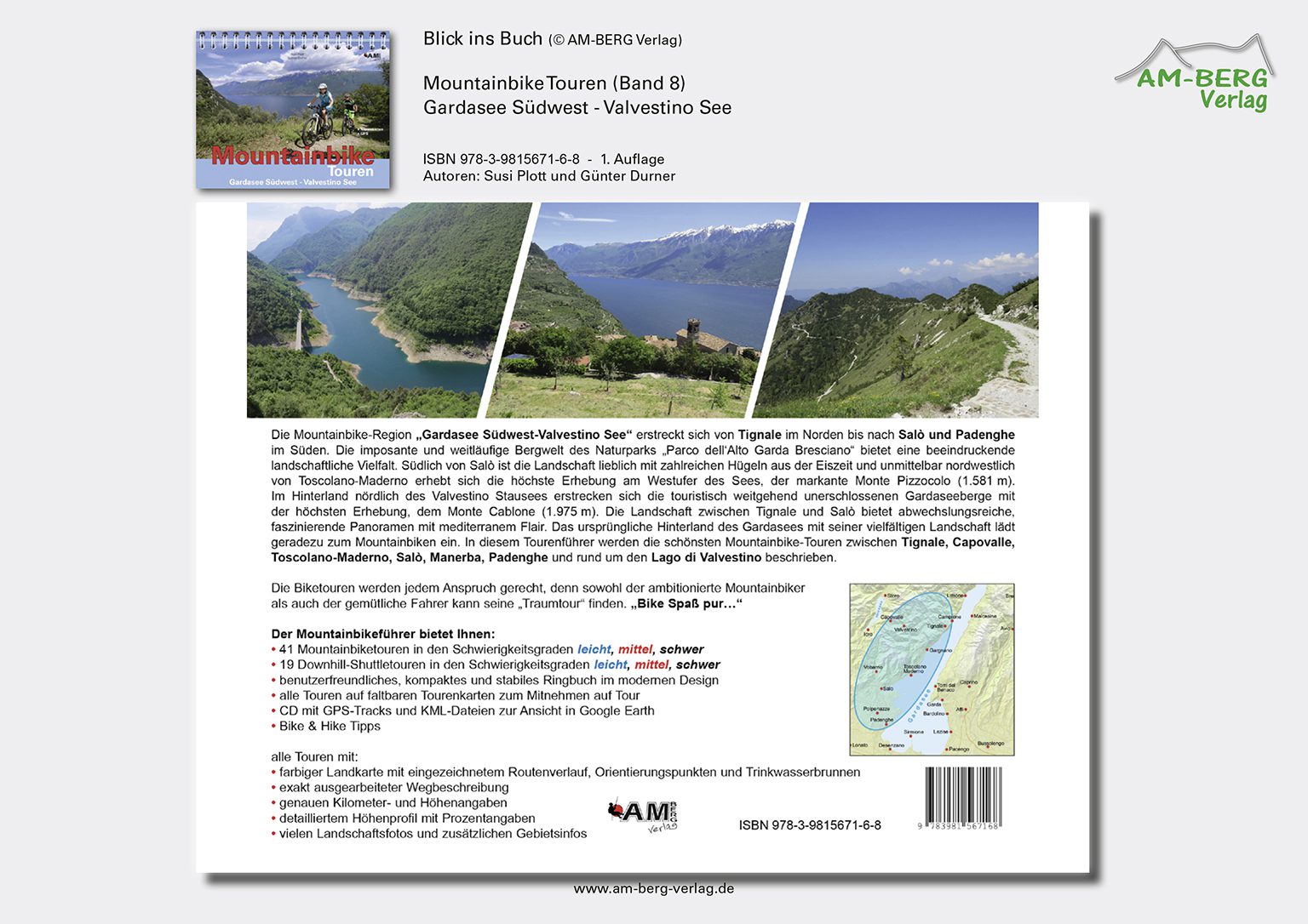 Mountainbike Touren Gardasee Südwest - Valvestino See (Band 8)_Rückseite Buch