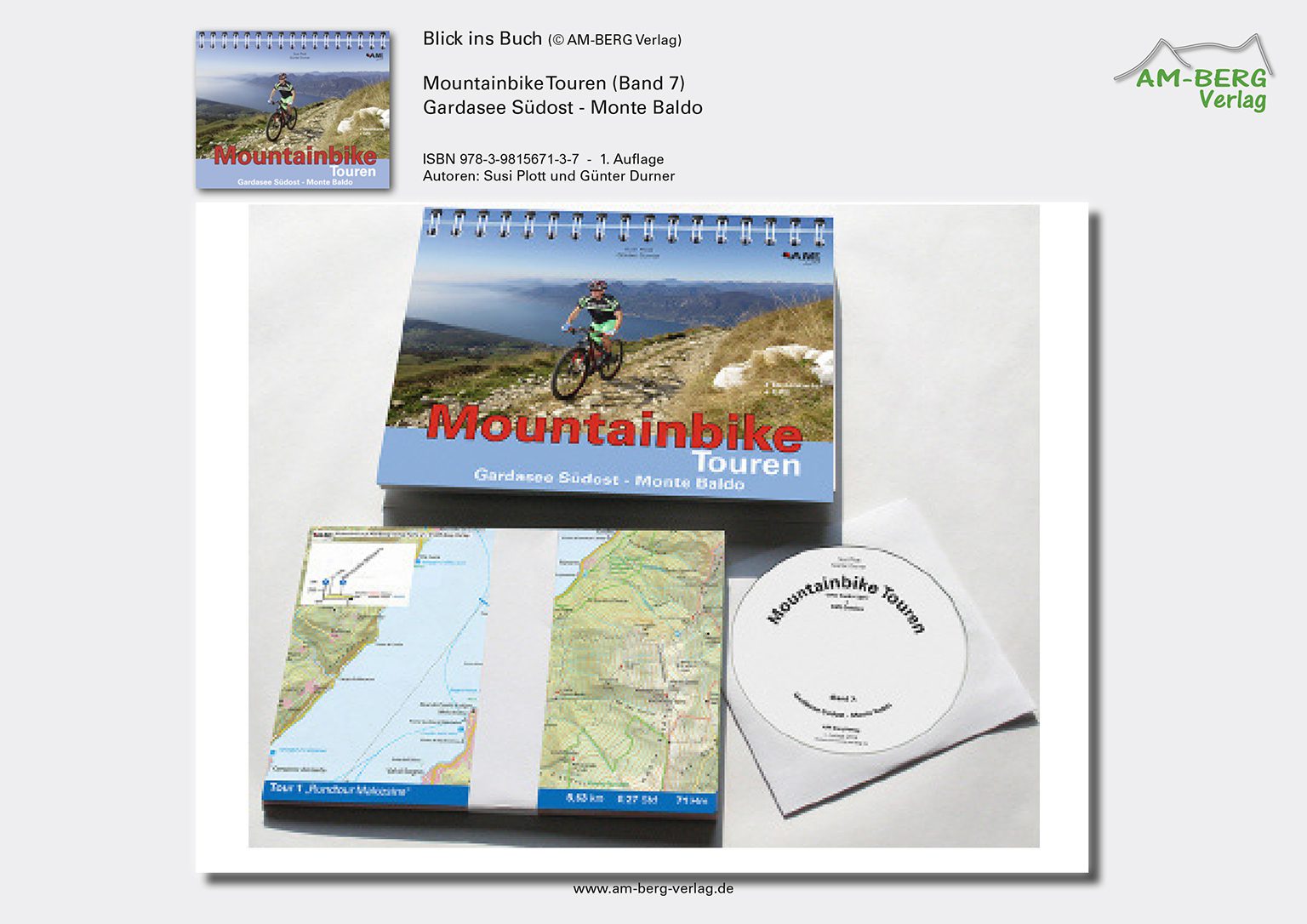 Mountainbike Touren Gardasee Südost - Monte Baldo_Ringbuch, Tourenkarten, CD
