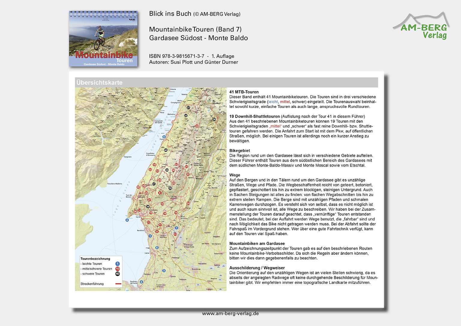 Mountainbike Touren Gardasee Südost - Monte Baldo_BlickinsBuch2