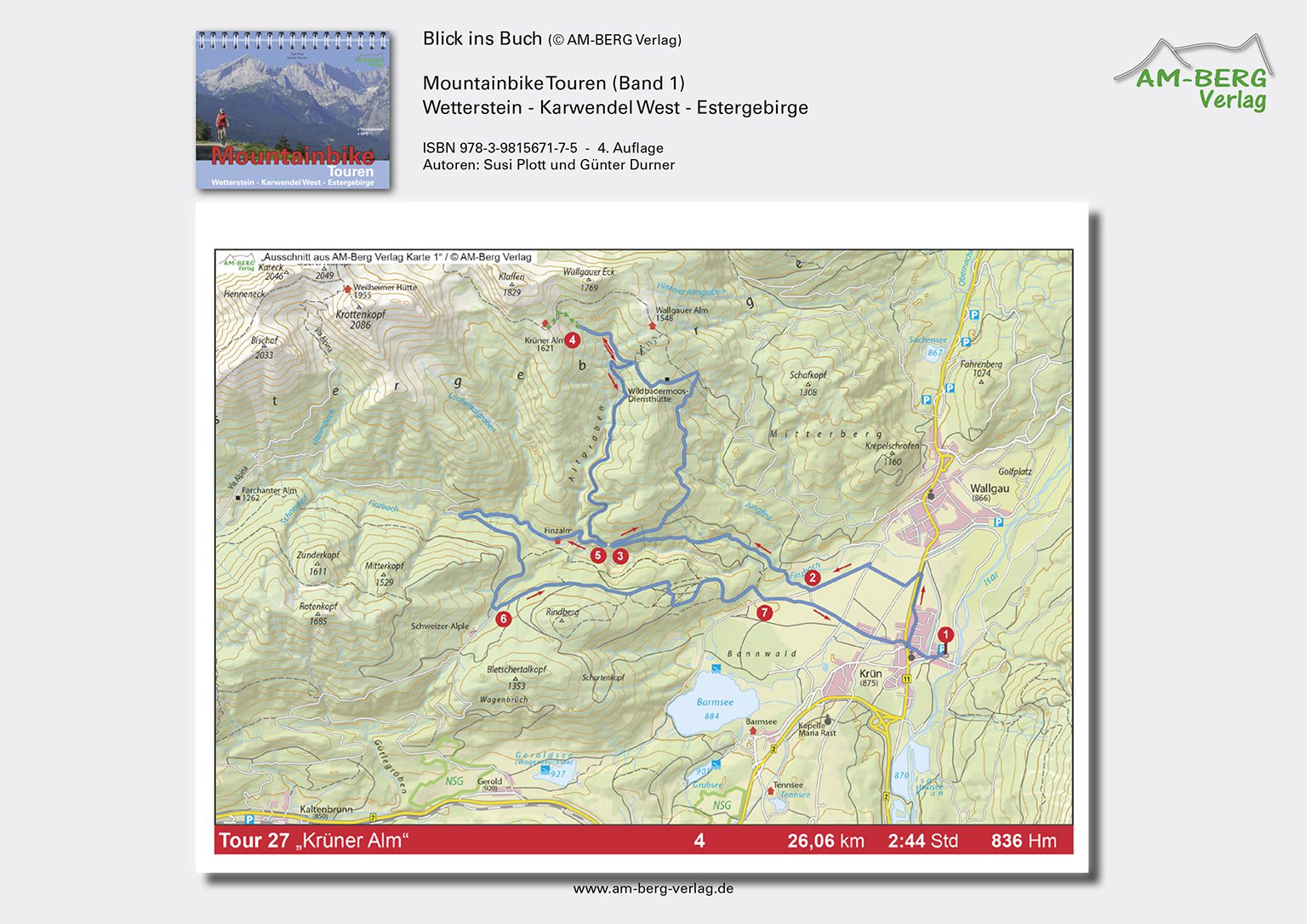 MTB Krüner Alm_Übersichtskarte_Mountainbike Touren Wetterstein-Karwendel-West-Estergebirge_band1_BlickinsBuch09